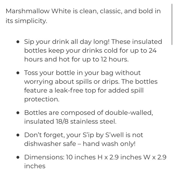 NWOT Sip by Swell Insulated Water Bottle - Picture 5 of 6